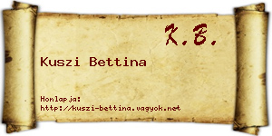 Kuszi Bettina névjegykártya